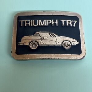 Vintage 1970s Triumph TR7 Car Belt Buckle 3 1/2" Wide IN-Made In USA Number 1145